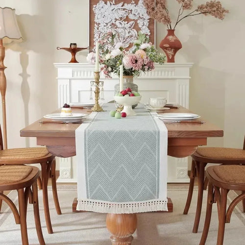 Chemin de table imperméable motif géométrique doré moderne - vue 5 sur 4