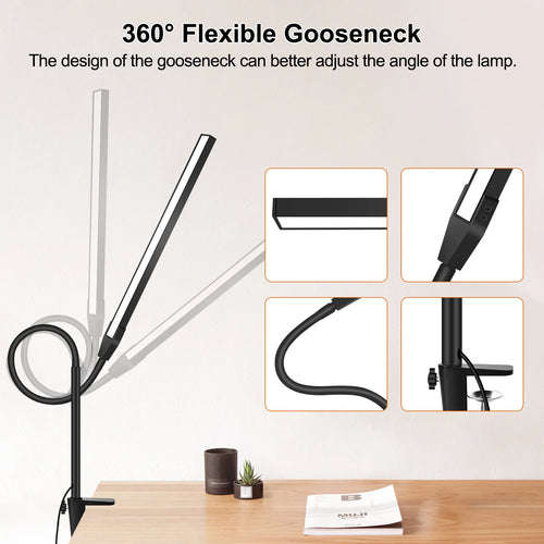 NEWACALOX pince de bureau barre d'écran suspension lumière 360 ° rotatif pliant bras Flexible Support 108 pièces LED SMD Protection des yeux lampe de bureau - vue 5 sur 8