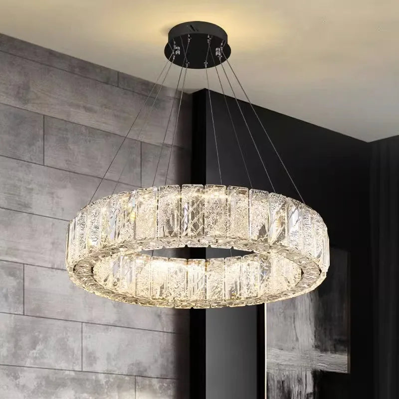 Lustre design cristal nordique pour salle à manger éclairage intérieur