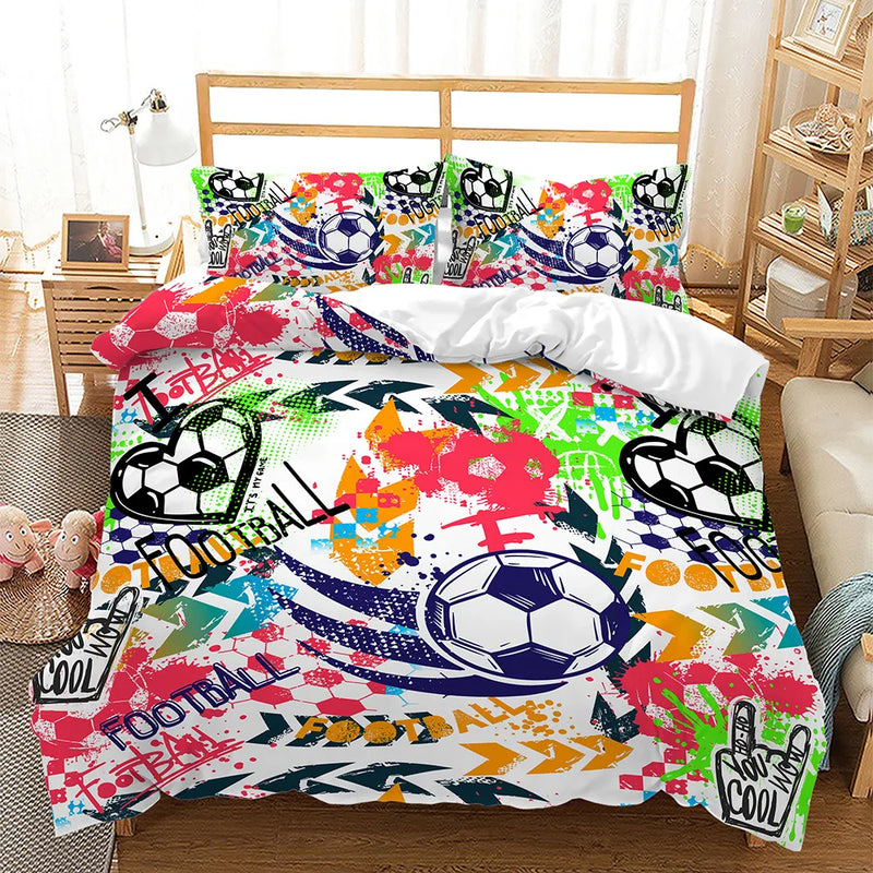 housse de couette football pour enfants taille queen