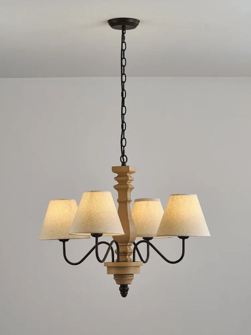 lustre vintage suspendu pour bar café cuisine en bois avec éclairage led - vue 3 sur 7