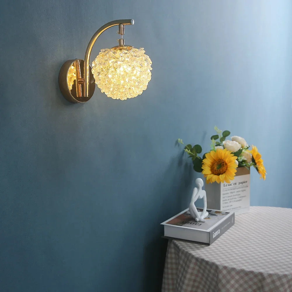applique murale nordique design en boule de cristal décorative - vue 3 sur 8