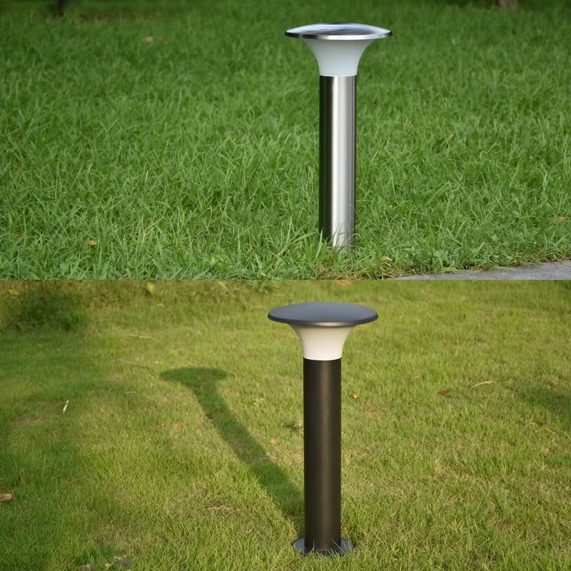 lampe de jardin ronde à led en acier inoxydable pour éclairage extérieur - vue 3 sur 10