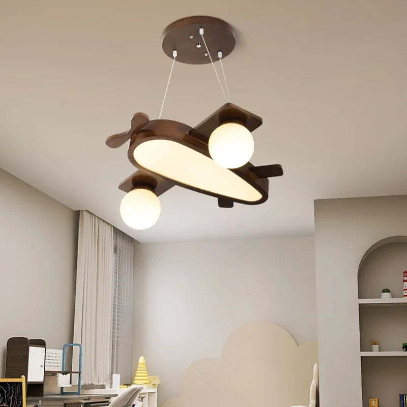 suspension en bois avion pour chambre d enfants - vue 4 sur 8