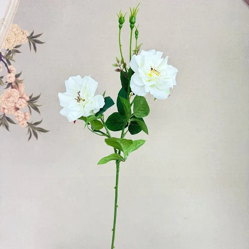 fleurs artificielles deux têtes roses décoration élégante pour intérieur - vue 6 sur 10