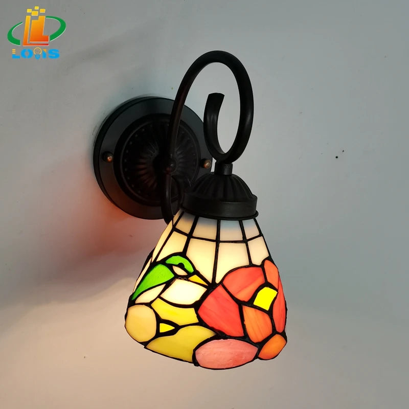 lampe de chevet tiffany oiseau en verre pour décoration intérieure - vue 3 sur 6