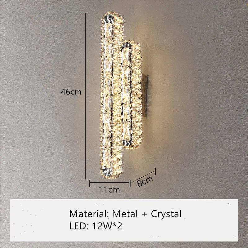 applique murale led ovale moderne en cristal pour décoration intérieure - vue 10 sur 14