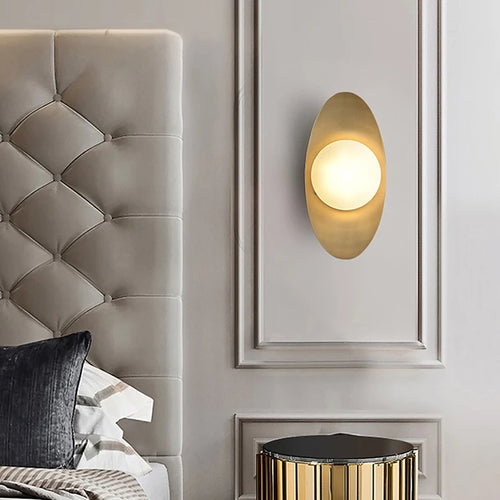 Design américain créatif Yuanbao fer Art applique lumière de luxe étude Art Simple moderne chambre hôtel couloir or lampe à LED
