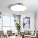 Plafonnier LED rond en bois