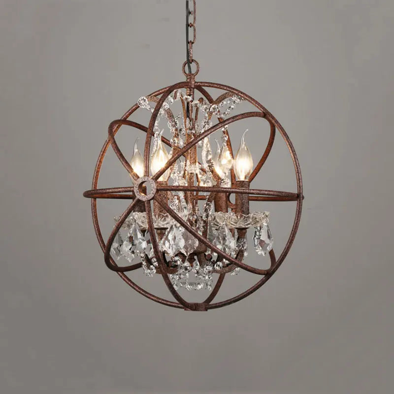 lustre style loft américain rétro en cristal pour bar restaurant
