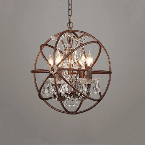lustre style américain rétro loft en cristal pour bar restaurant - vue 2 sur 8