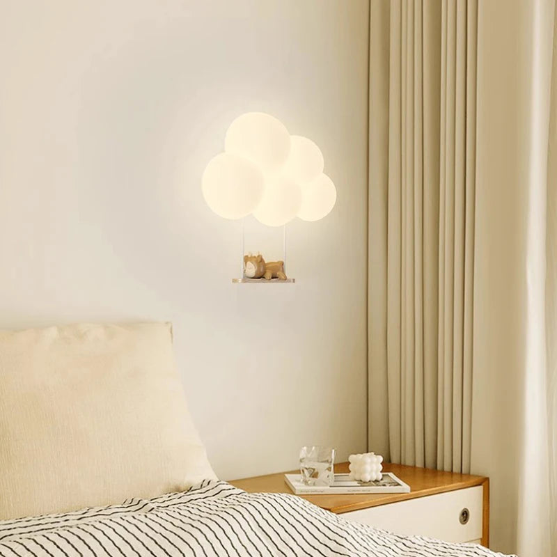 appliques murales led minimalistes singe lapin nuage pour enfants