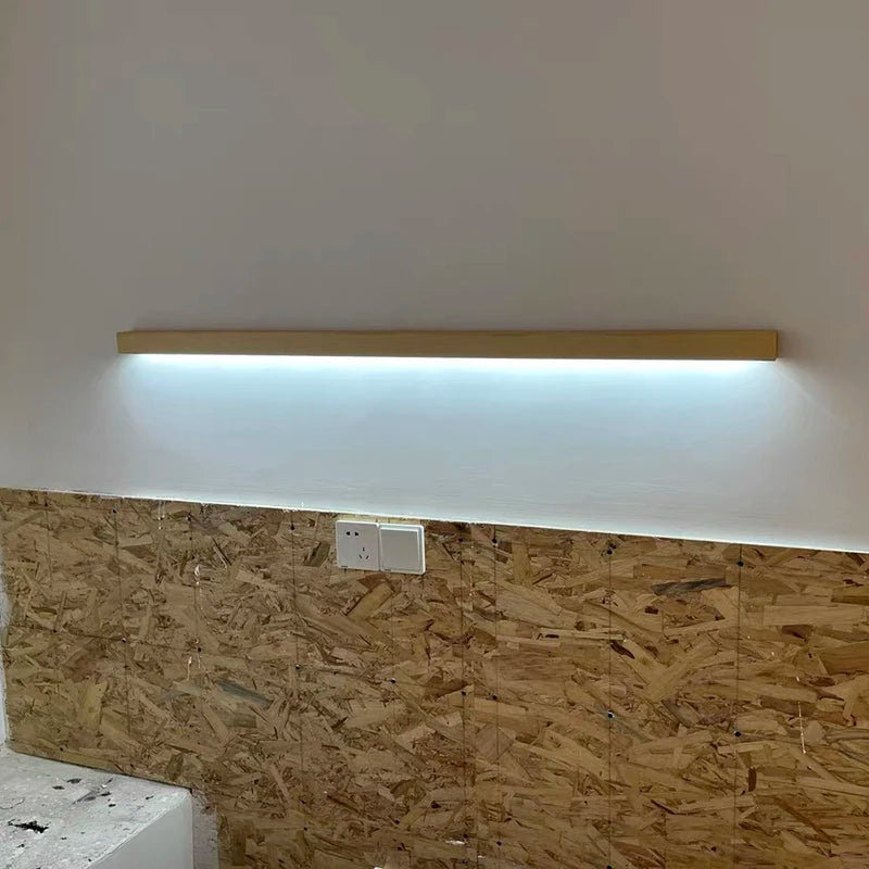 applique murale Longue bande LED en bois