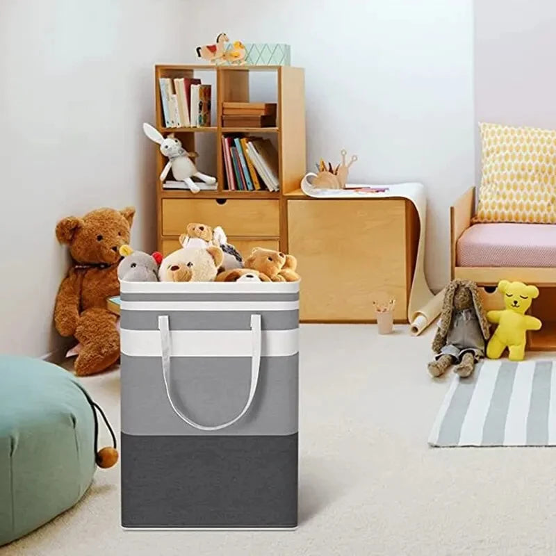 lot de 2 paniers à linge pliables et imperméables pour rangement - vue 4 sur 10