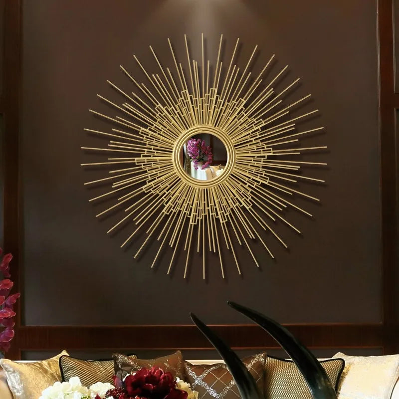 décoration murale en fer forgé avec miroir fleur décoratif - vue 11 sur 10