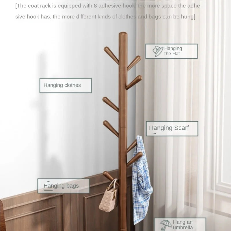 porte-vêtements sur pied en bois massif pour la maison - vue 3 sur 9