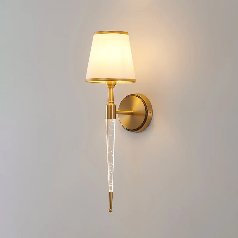 Applique américaine rétro lumière simple lampes en cristal lampe de chevet classique salon décor allée lumières TV fond applique murale - vue 4 sur 9