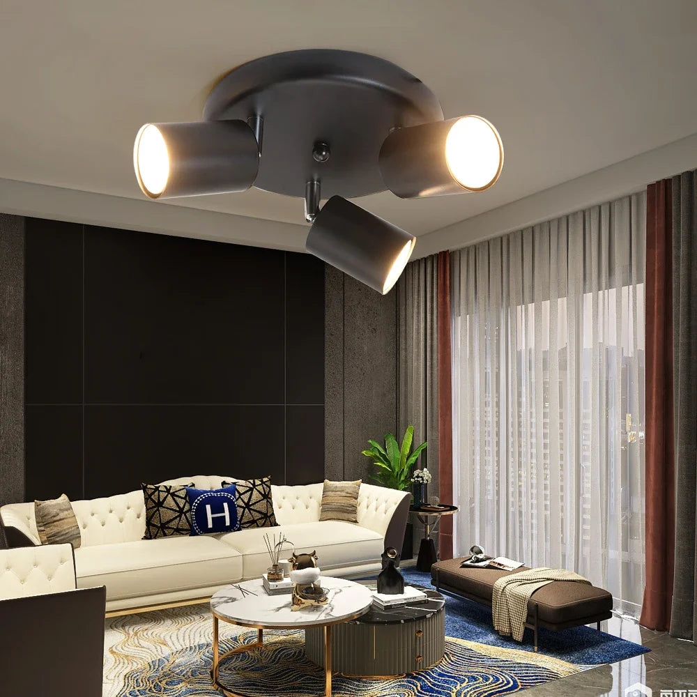 projecteur led de surface avec 3 lumières rotatives pour décoration moderne - vue 5 sur 8