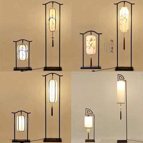 Nouveau lampadaire chinois pour salon canapé lampe verticale créative rouge palais lampe décorative chambre étude Antique lampadaire