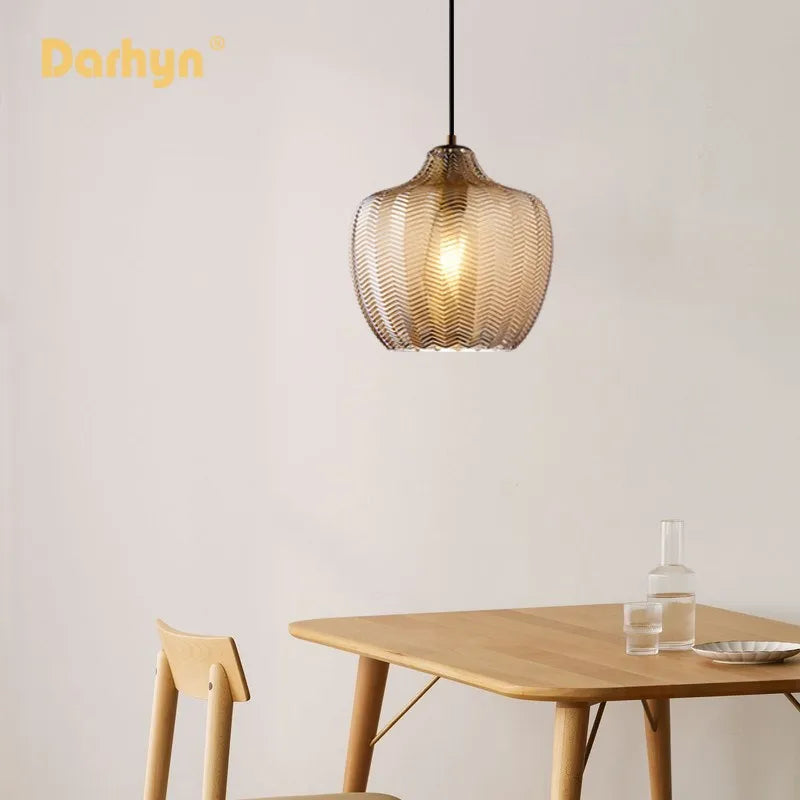 Lampe led suspendue verre design moderne - vue 3 sur 14