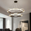 lustre à anneau géométrique led design simple créatif en aluminium
