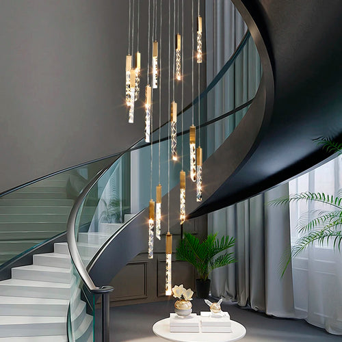 lustre moderne en cristal pour éclairage intérieur élégant - vue 2 sur 15