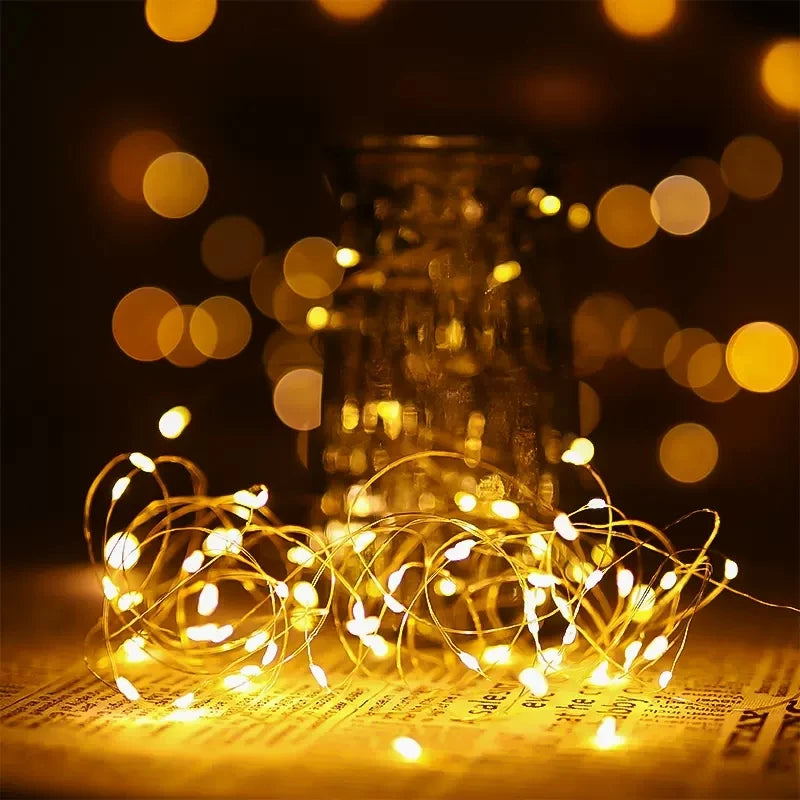 guirlande lumineuse led cuivre étanche pour fêtes et décorations - vue 5 sur 10