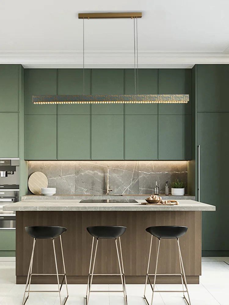 lustre en cristal et cuivre à led dimmable design moderne - vue 3 sur 20