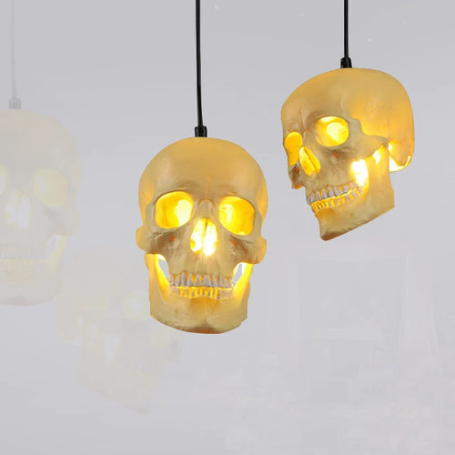 suspension rétro tête de mort décorative pour halloween - vue 2 sur 7