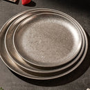 Assiettes plates acier inoxydable style industriel vintage