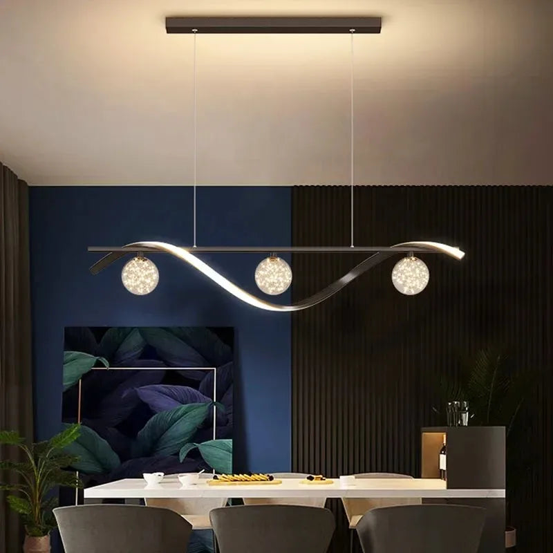 lustre nordique en verre pour éclairage intérieur décoratif