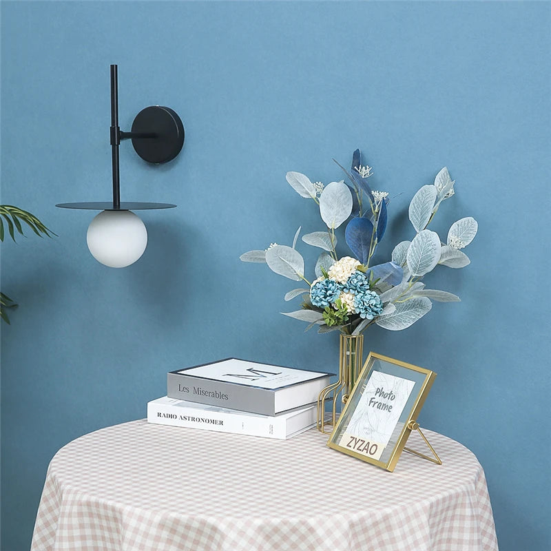 applique murale circulaires en fer et verre led personnalisables - vue 5 sur 8
