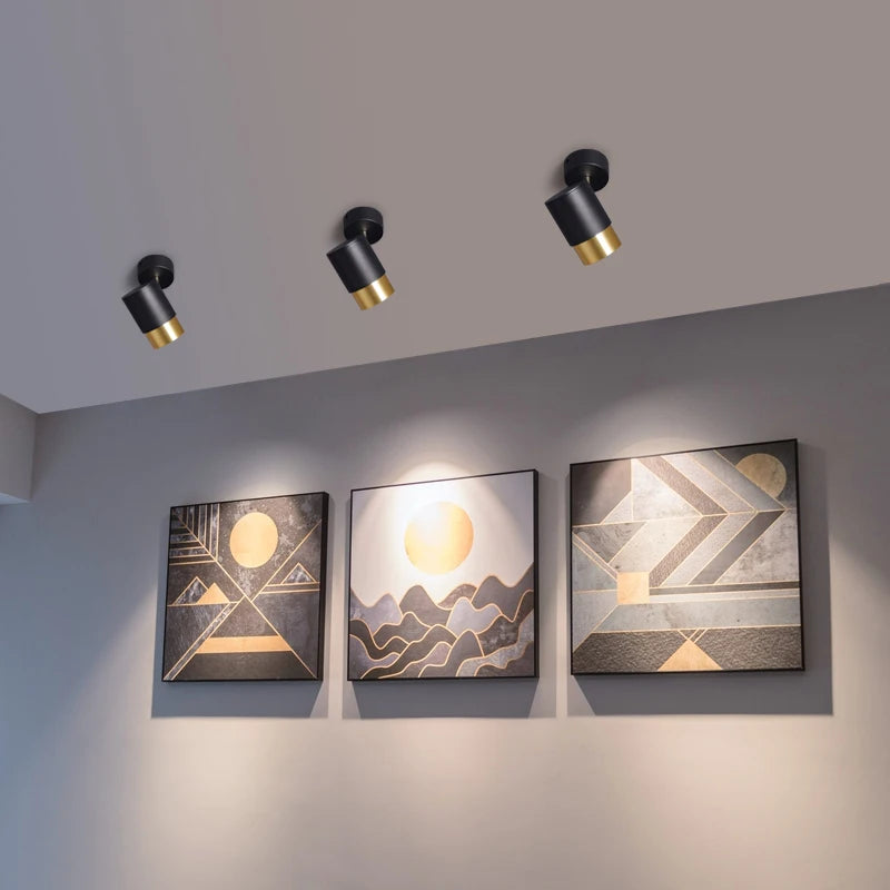projecteur led 	gu10 spot lumière remplaçable rotatif monté en surface