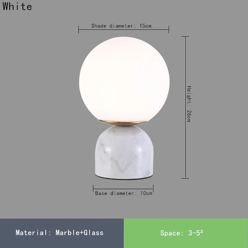 lampe de table en marbre et verre design contemporain - vue 10 sur 9