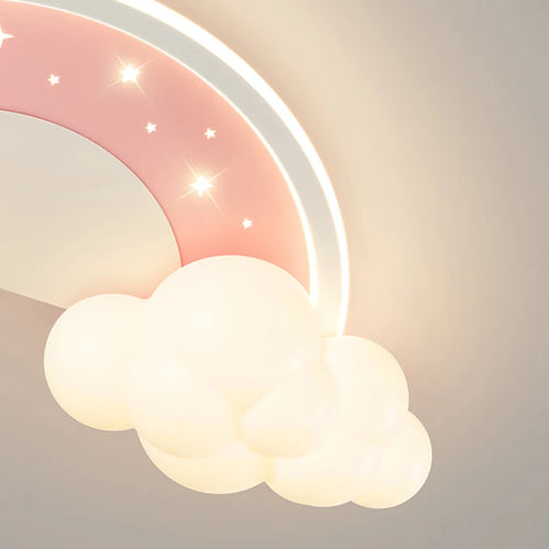 plafonnier moderne et chaleureux pour chambre enfant décor nuage arc-en-ciel - vue 7 sur 11