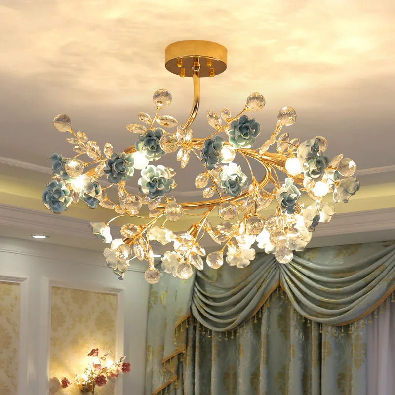 lustre en céramique italien éclairage cristal pour mariage et intérieur - vue 4 sur 14