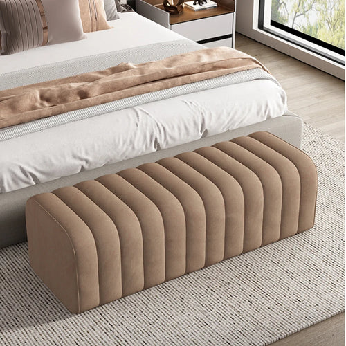 banc en velours nordique repose-pieds doux et élégant - vue 5 sur 14