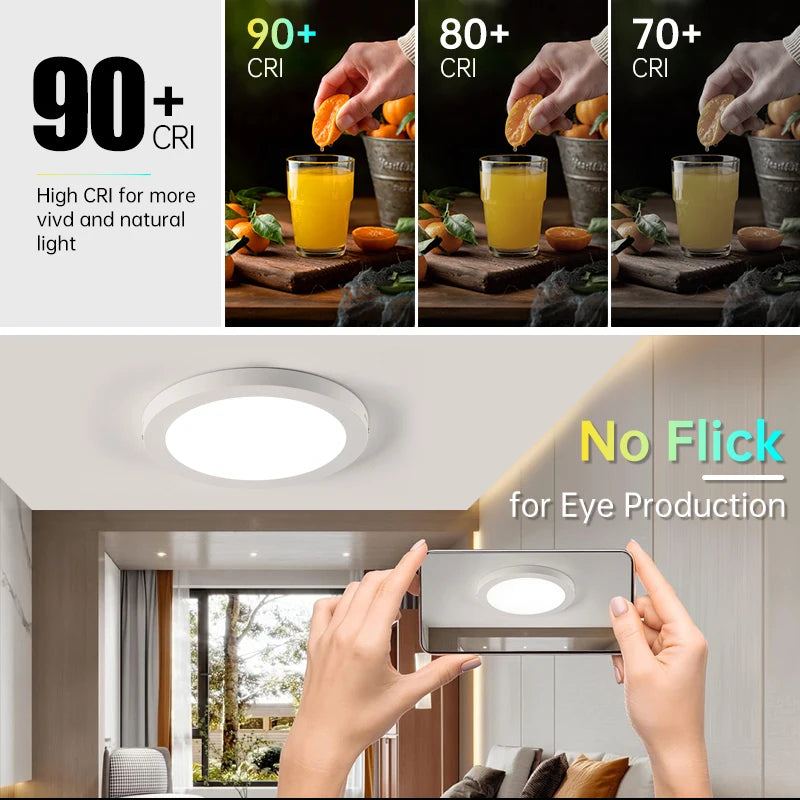 plafonnier led moderne décoratif avec éclairage rgb - vue 3 sur 17