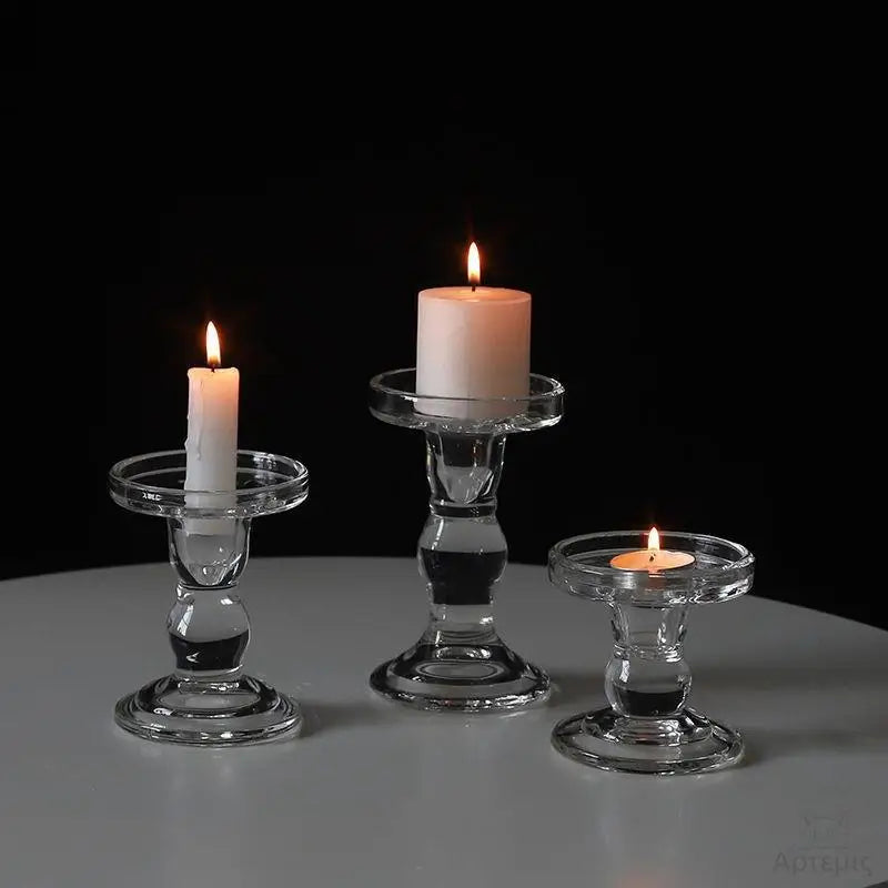 chandelier en verre colonne romaine pour décorations romantiques - vue 7 sur 12