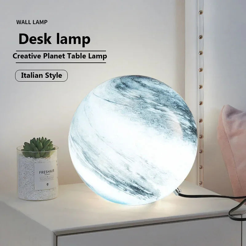 lustre créatif led boule de verre pour chambre d'enfants