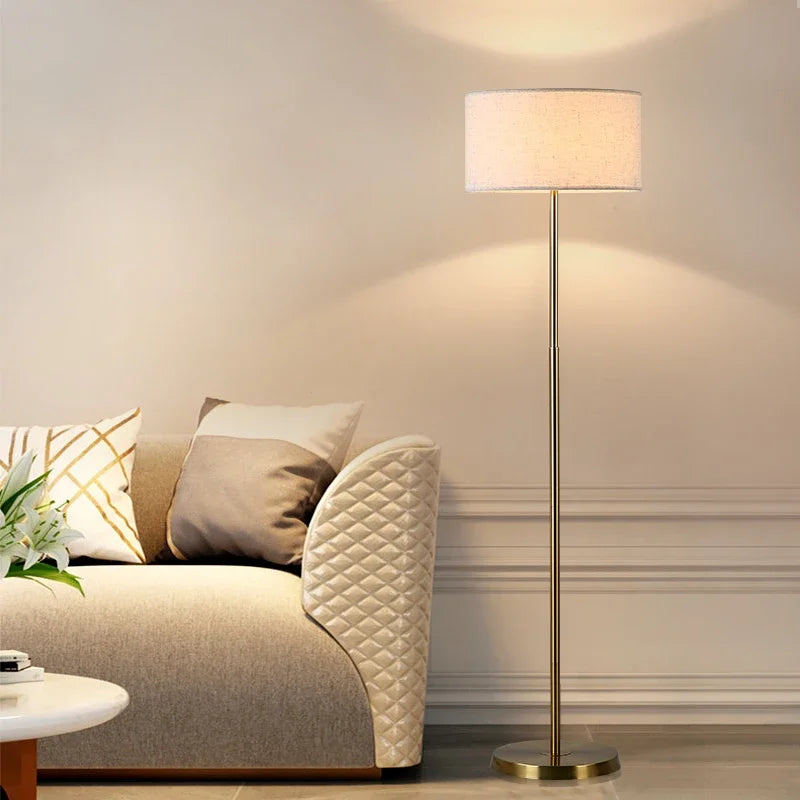 lampadaire moderne en métal avec abat-jour en tissu - vue 3 sur 6