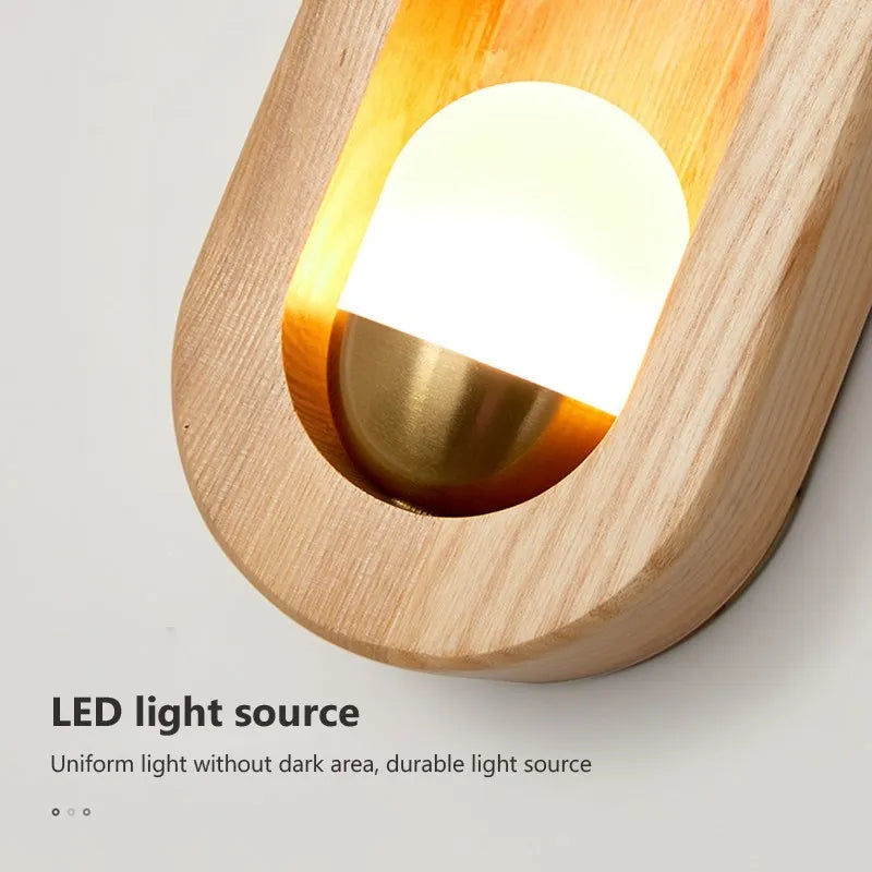applique led bois bande décorative nordique maison - vue 7 sur 9