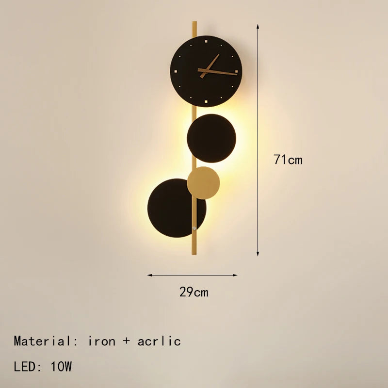 horloge murale led design nordique en acrylique pour décoration intérieure