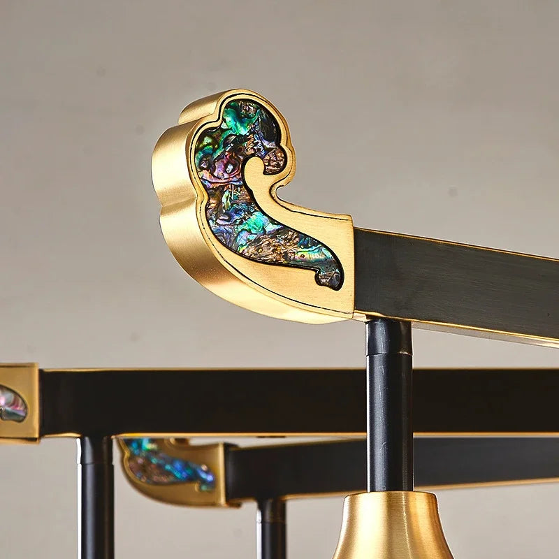 lustre en cuivre design style chinois pour éclairage moderne