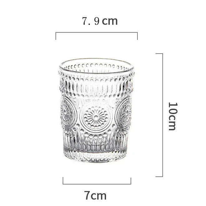 gobelet verre retro relief tournesol style nordique