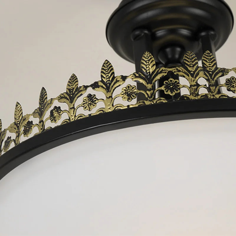 lustre led style campagnard américain en fer forgé et verre