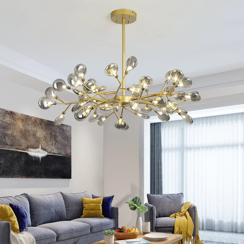 lustre en feuilles de pissenlit pour décoration intérieure élégante - vue 5 sur 10