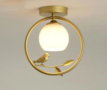 plafonnier nordique créatif avec motif d'oiseau pour balcon - vue 9 sur 10