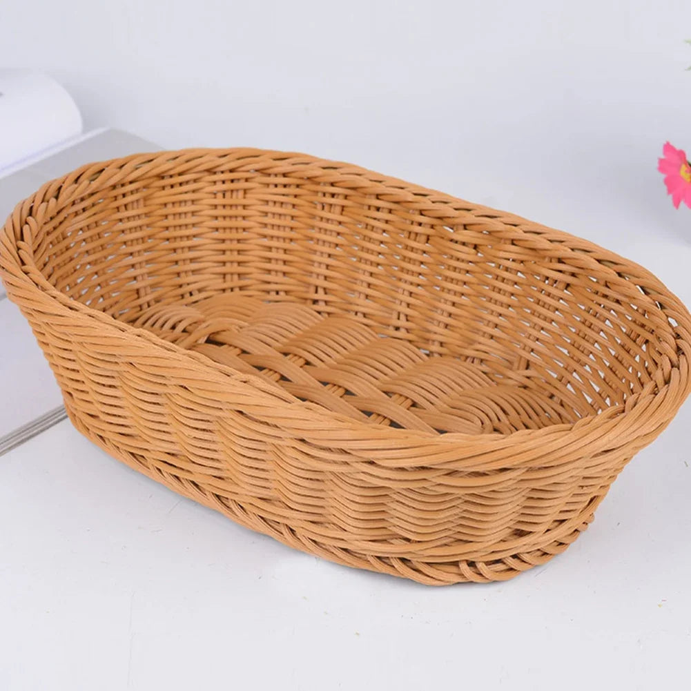 panier en rotin synthétique pour fruits et rangement - vue 4 sur 8
