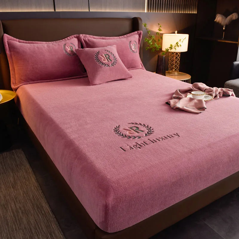 drap-housse en peluche douce et flanelle solide
